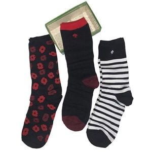 KATE SPADE 3-Pack Sock Box Set NWT